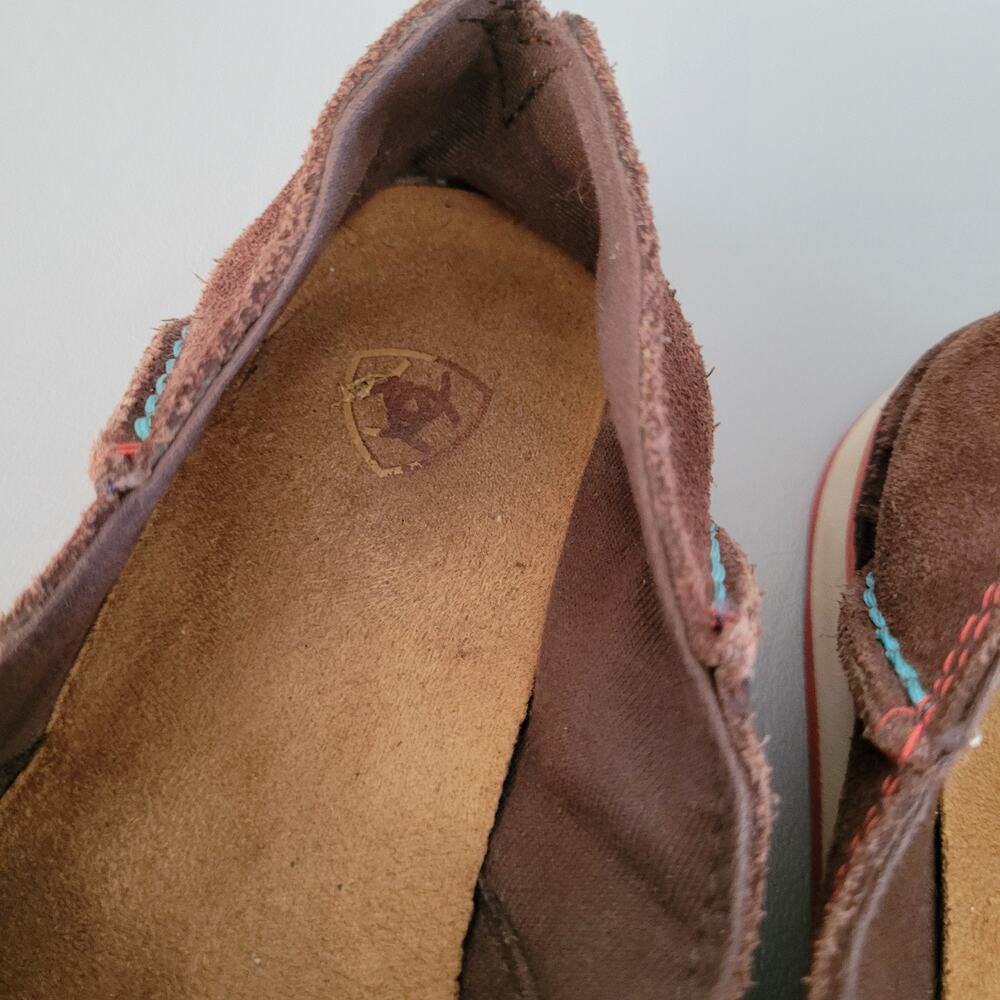 Ariat Ladies Cruiser Brown Moc Toe Loafers Shoes Southwest Aztec Print 6B - Picture 7 of 10